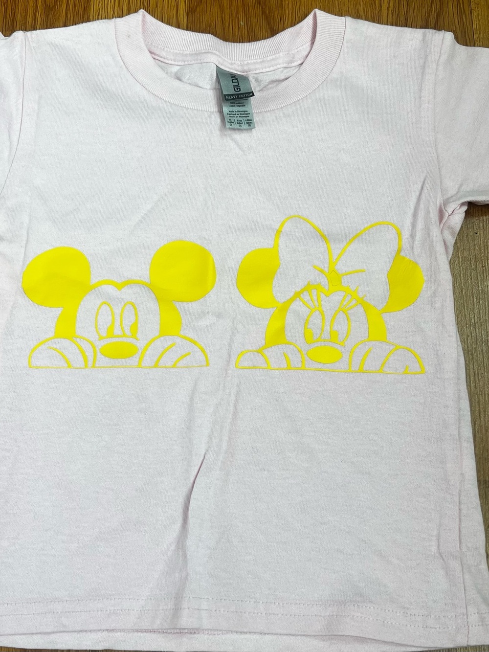 Kids Pink Graphic Tee with Yellow Characters